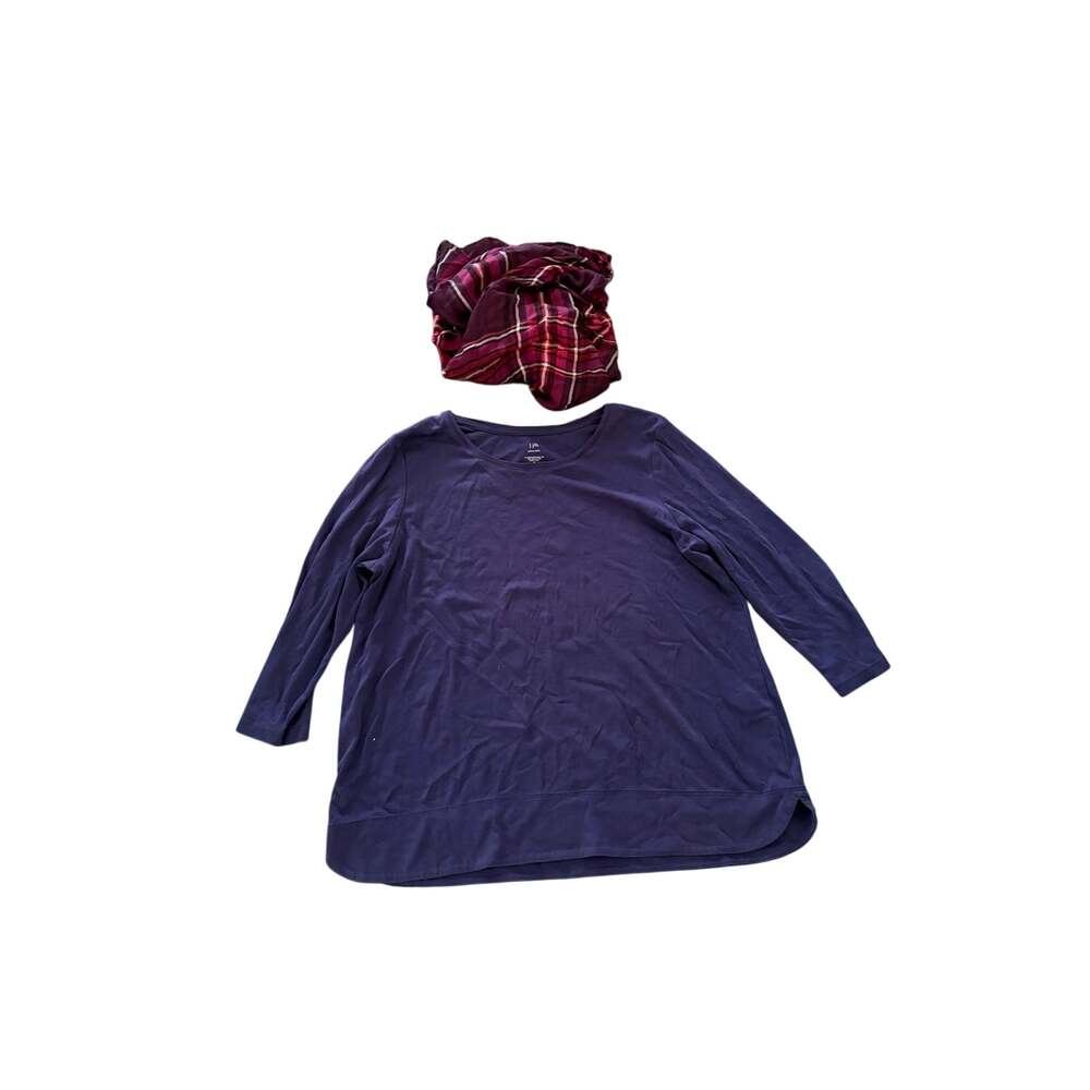 J.Jill Bundle XL Tunic and Plaid Scarf